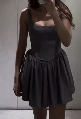slim fit dress slacks Zara Gown black bustier evening gown – Mia Bella Couture main image 1