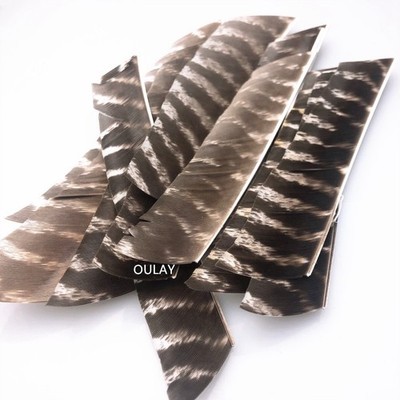 24PCS Full Length 7-9in Archery Turkey Feather RW Fletching Wood Flu-Flu Arrow