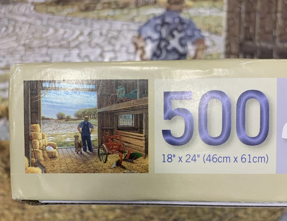 Rompecabezas de 500 piezas esperando primavera de John Sloane completo en muy buena condición Foto 4 de 4