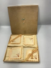 Lot Of Vintage Cocktail Sherry Paper Napkins Set In Original Box - Incomplete