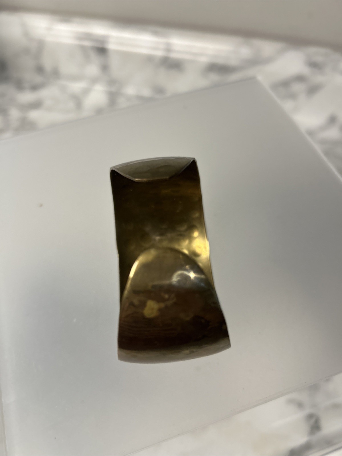 Handmade Solid Brass Cuff Bracelet Hammered Finis… - image 9