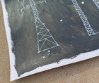 Original 14 by 17-inch Abstract Mixed Media Painting High Tension Power Lines — photo 5