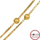 Italian 14K Yellow Gold 18.25" Box and Beaded Chain Necklace 7.8 Grams NR