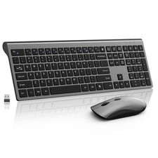 Wireless Mouse and Keyboard Combo, Silent Full-Size Computer Keyboard with Calcu
