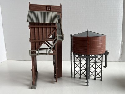 Plasticville - HO Scale - COOLING TOWER  & WATER TOWER  - Assembled!