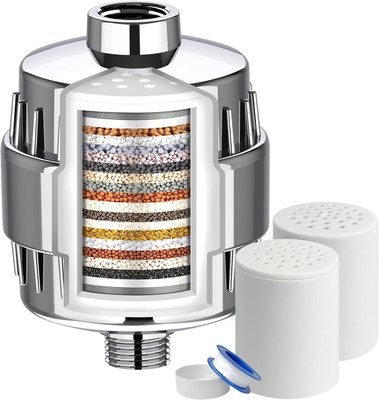 20-Stage Shower Filter Head for Hard Water, with 2 Cartridges, High Output Showe