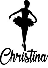 4" Personalized Custom Ballerina Dancer Decal Sticker Car Ballet Girl Name Tutu