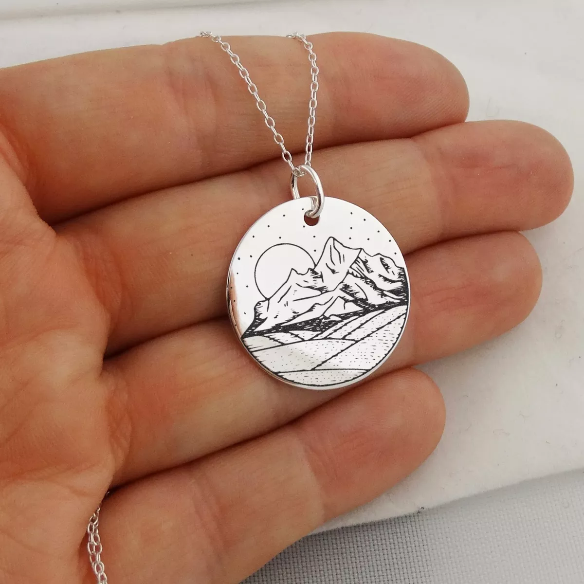 Necklace with shop mountains