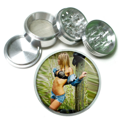 Country Pin Up Girls D39 Theme Aluminum Herb Grinder 63mm 4 Piece Hand Mueller 
