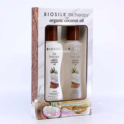 Biosilk organic COCONUT intense moisture kit [3-in-1 &leave-in