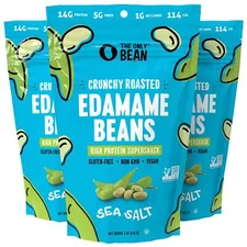 The Only Bean - Crunchy Roasted Edamame Beans Sea Salt - Keto Snacks 2g Net -...