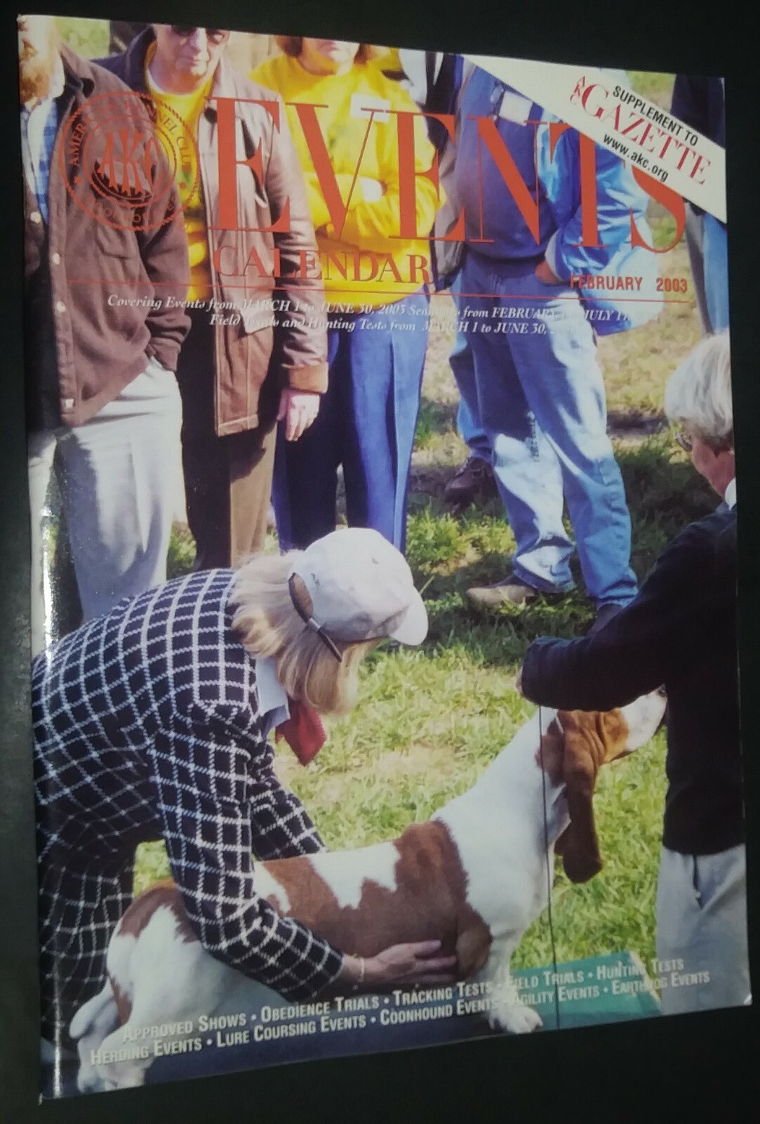 AKC Events Calendar Magazine Basset Hound Cover Feb 2003 EBay