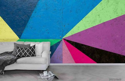 3D Geometric Color Graffiti Self-adhesive Removable Wallpaper Murals Wall 174