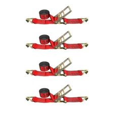 4 PK 3" x 30ft Heavy Duty Ratchet Straps w/J Wire Hook for Flatbed Truck Trailer