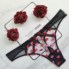 Victoria's Secret Dream Angels Heart Embroidery Thong Panty SZ M/L/XL