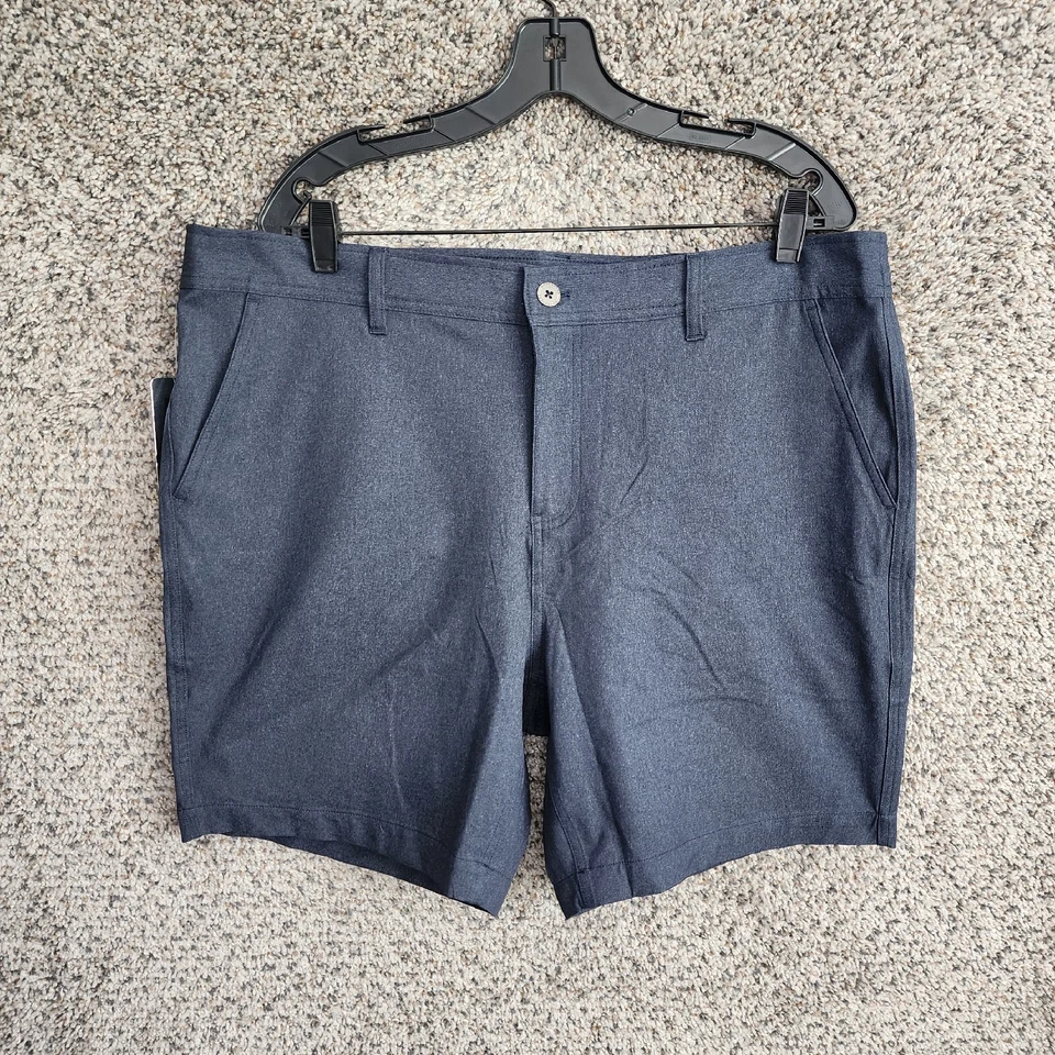 Pantalones Cortos 32 Degrees Cool Para Hombre XL Azul Frente Plano Elastizados Rendimiento Bolsillos Cremallera Foto 2 de 4