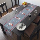 Atomic Santa & Starburst MCM Christmas Runner Grey Vintage Mid Century Style