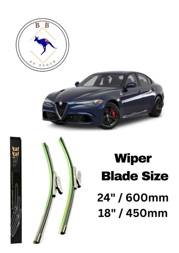 Wiper Blades For ALFA ROMEO Mito Hatchback  2008 And Later  HQ Automotive Front Rear Set With Pinch Tap Connector 10262
