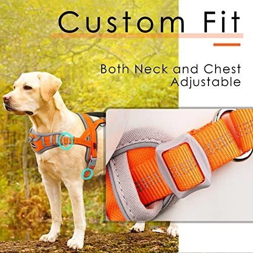 Dog Harness for Dogs No Pull, Sport Dog Halter Harness Medium Orange