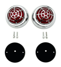 Pair Round Flush Fit Led Tail Lights 1950 Pontiac Spider Web Style W Pads
