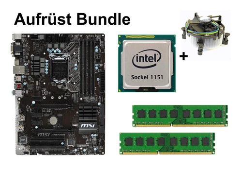 Bundle MSI Z170A PC MATE + Intel Core i3 i5 i7 CPU + 8GB bis 32GB RAM wählbar