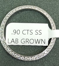 LAB GROWN DIAMOND BEZEL Mid size Stainless Steel For Rolex 31 mm .90 Cts 