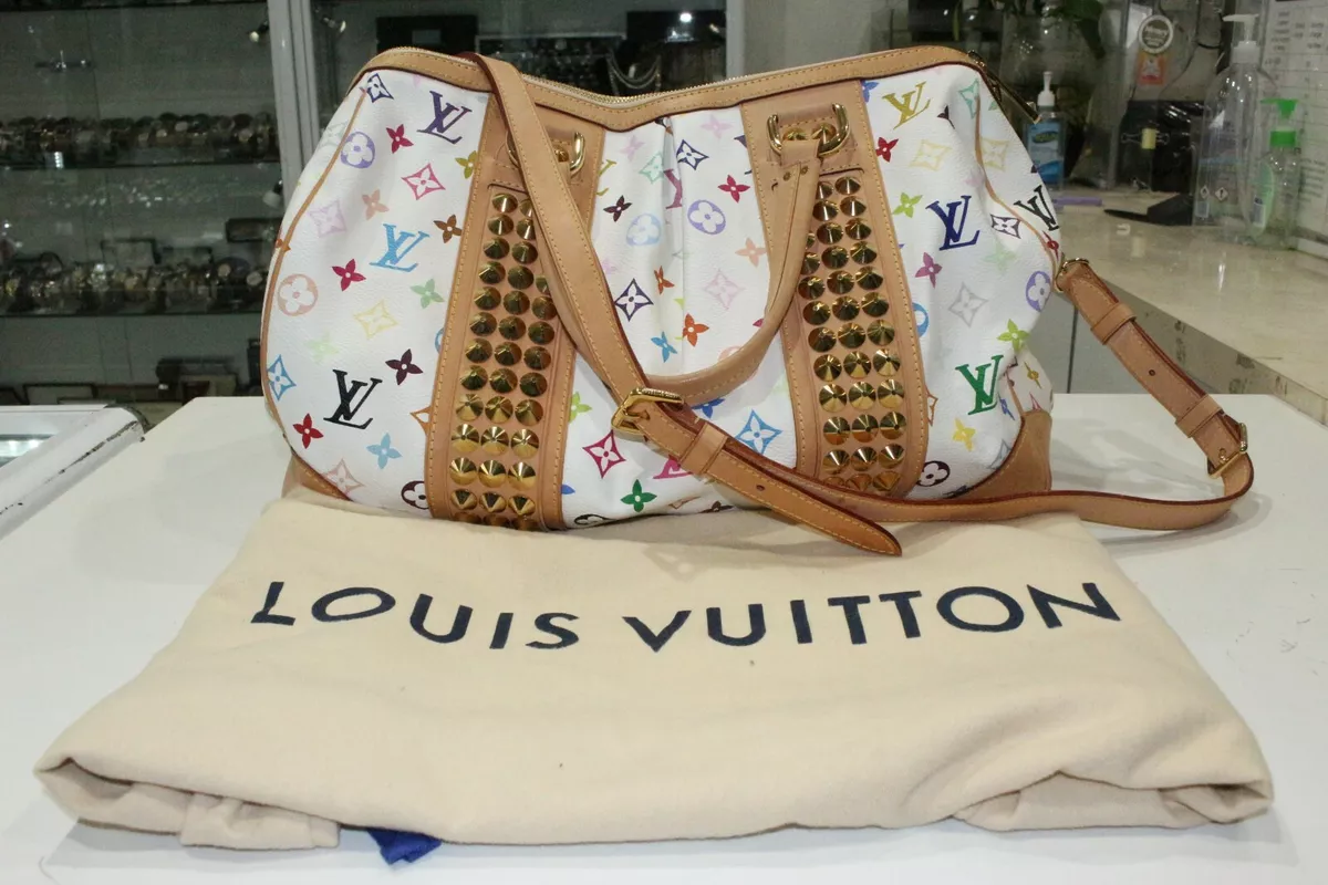 multicolor louis vuitton white bag