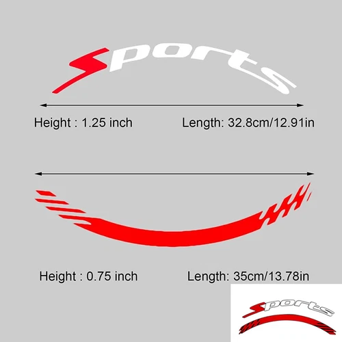 Juegos de calcomanías de goma para DEPORTES 1,25" 15"-24" EE. UU. pegatinas permanentes para letras de neumáticos - Imagen 6 de 6