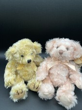 Russ Berrie Cosgrove Scruffy Blonde 6" and Isabella 6" Jointed Bears Springtime