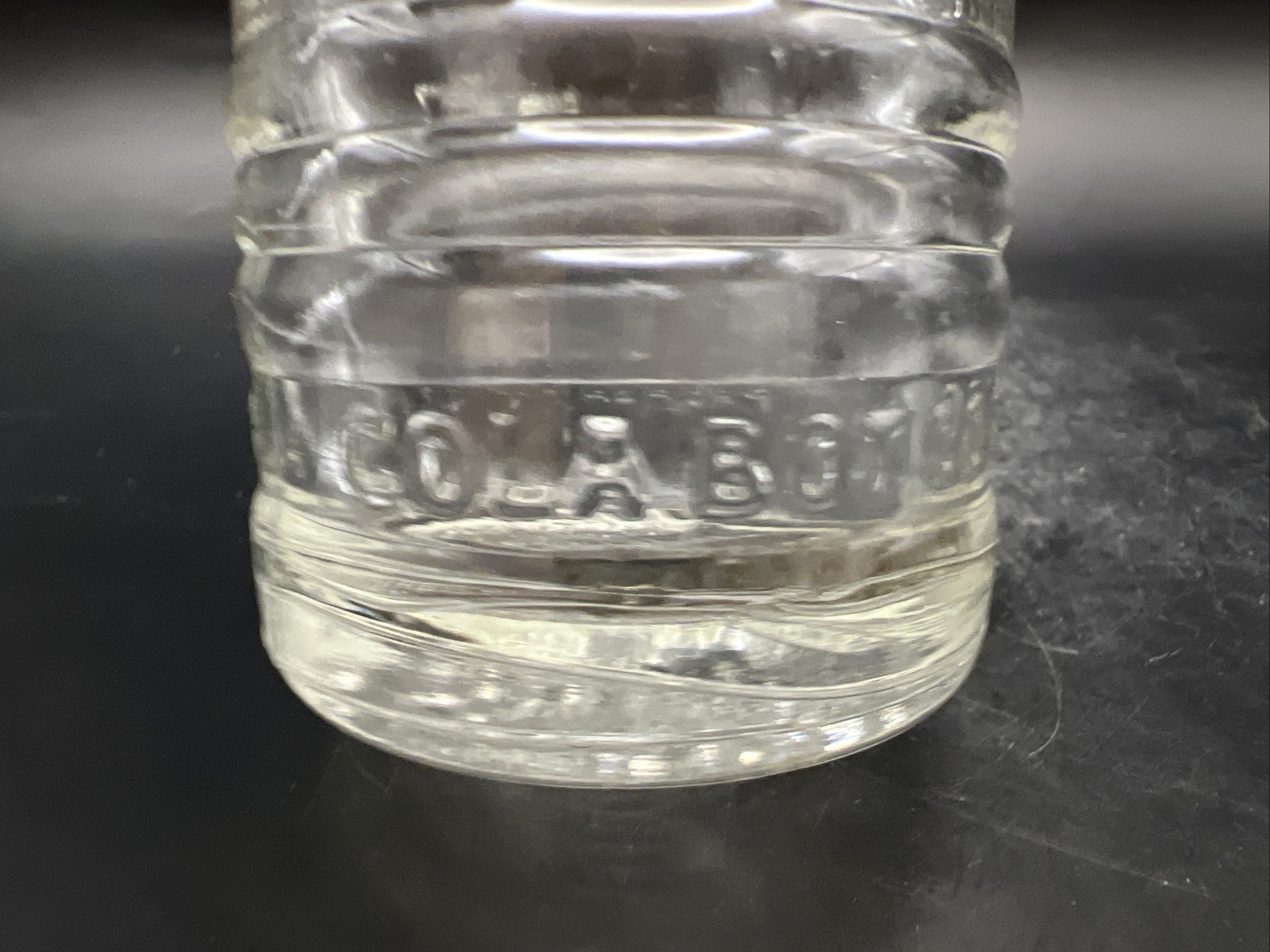 Big Chief Clear Embossed Soda Bottle   9oz Crome Clinton Missouri