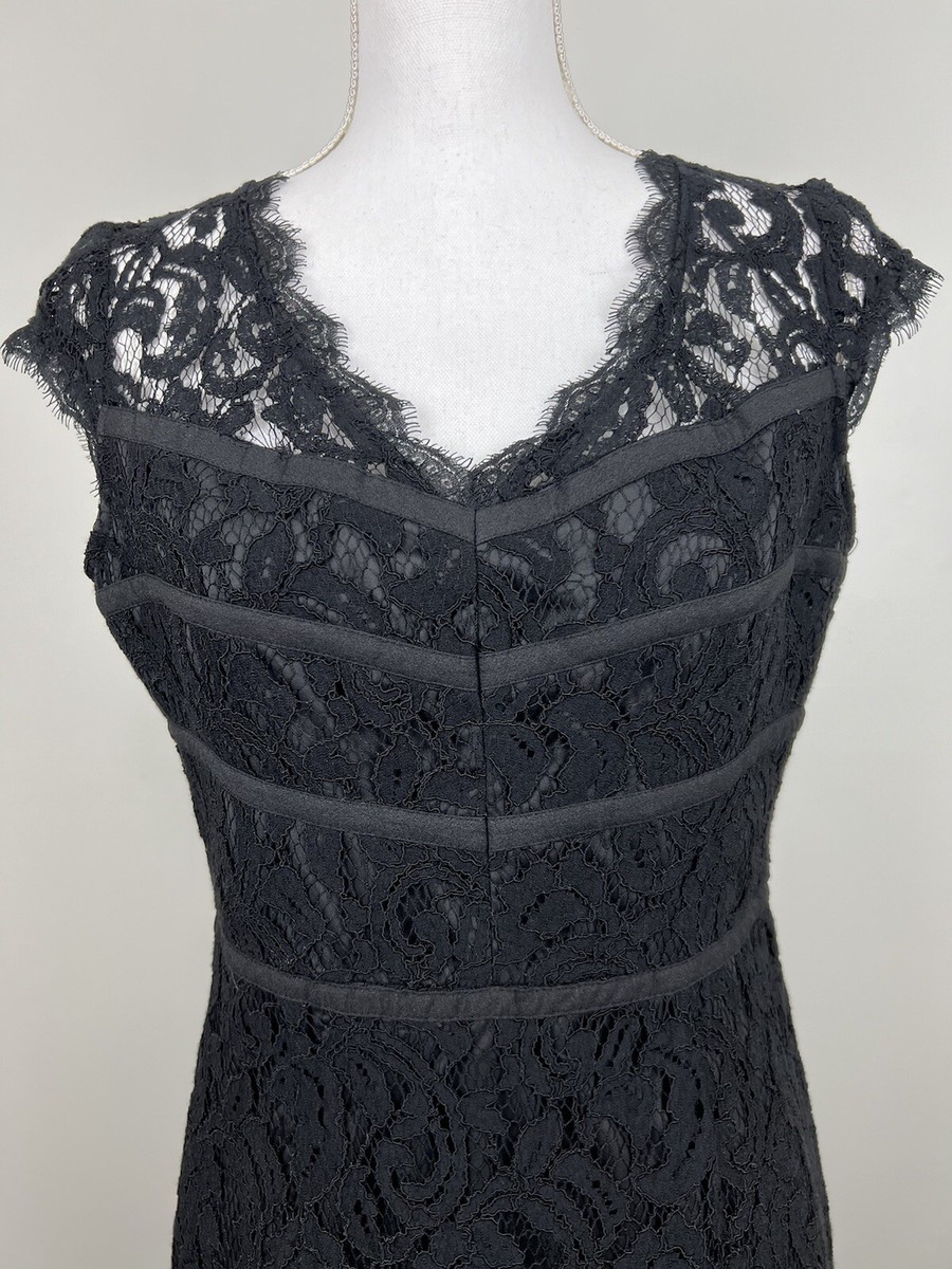 Adrianna Papell Women’s Black Lace Sheath Dress Size 6