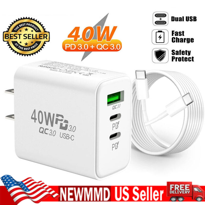 Dual PD 40W Fast Wall Charger Power Adapter For Samsung S23 Ultra S22 S21 S20 5G-image