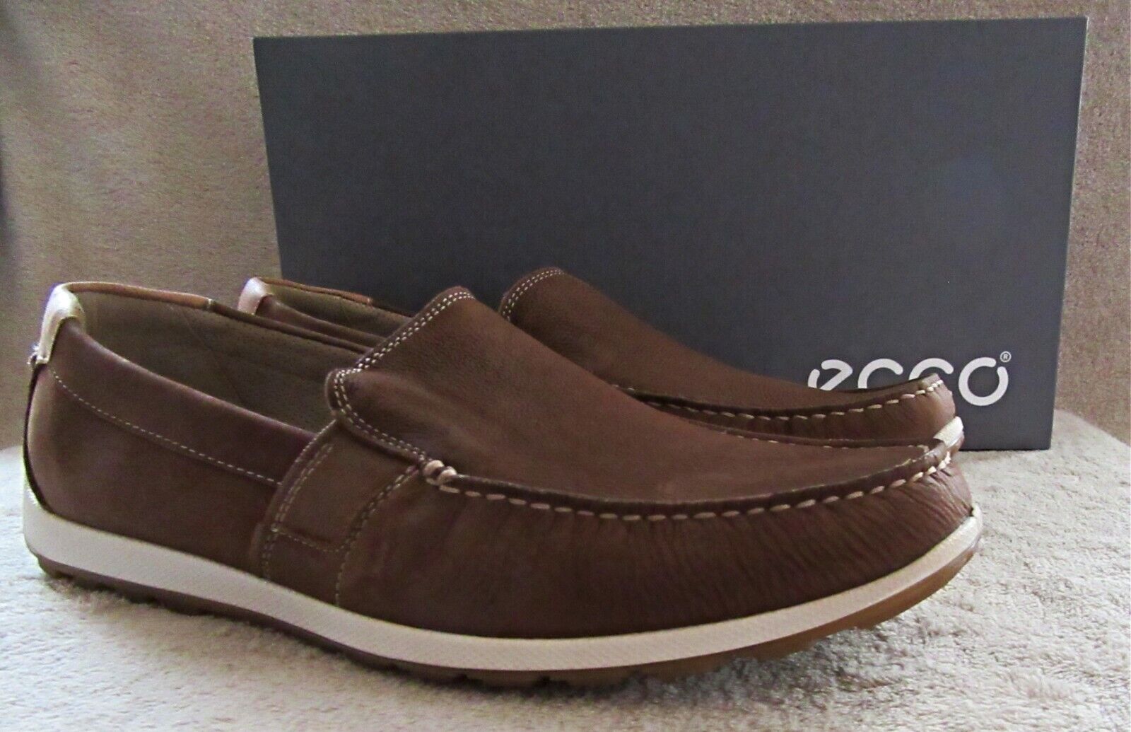 Mahogany Nubuck Leather Moccasin Shoes 