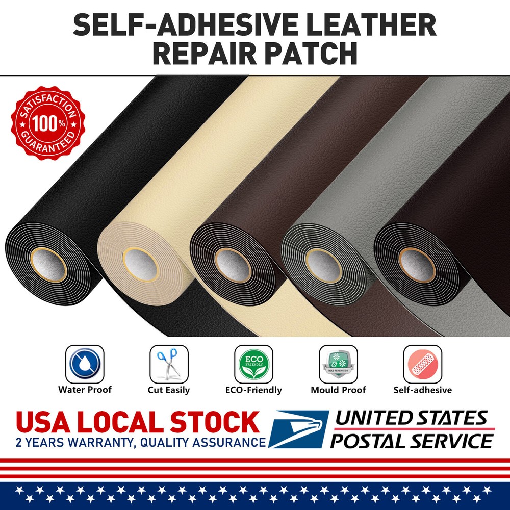 Leather Repair Kit Self-Adhesive Patch Stick on Sofa Clothing Car Seat Couch US