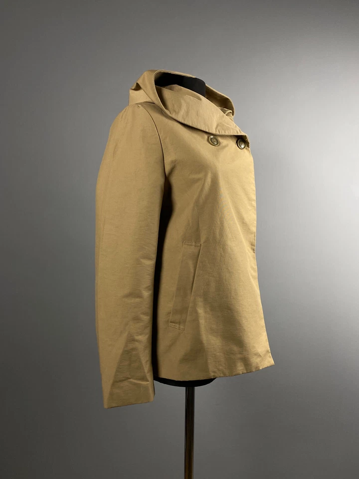 Chaqueta Abrigo Journal Standard Mujer Beige Algodón Doble Pecho con Capucha Talla S 36 Foto 2 de 4