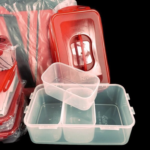 Lock & Lock Cold storage bag & 8-Piece Storage Set w/ Handle Air/Water Tight Red - Picture 6 of 10