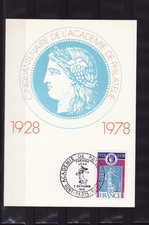 carte  1er jour  académie de philatélie      75  Paris    1978