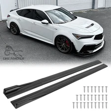 For Acura Integra Side Skirt Extension Rocker Panel Splitter Lips Glossy Black