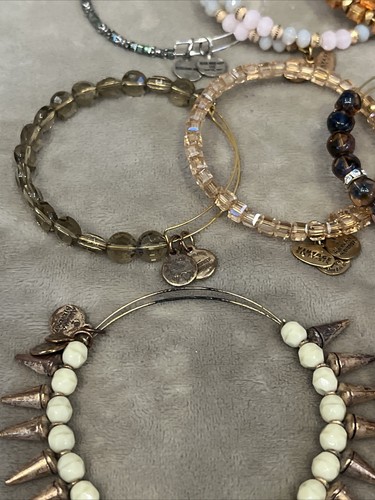 Alex & Ani Lot of 8 Bangles Beaded Colorful Bracelets Gold Tones - Picture 4 of 8
