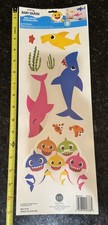 Room Mates Baby Shark Wall Stickers Removable Decals Nursery Kids Sheet of 9 New