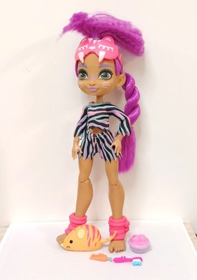 CAVE CLUB Sleepover ROARALAI Tan Skin Doll Purple Hair Complete Set Mattel 2020