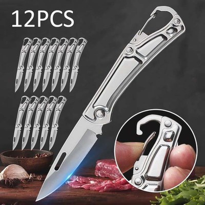 12PCS Camping Knife Multi-function Folding Knife Stainless Steel Utility Knife