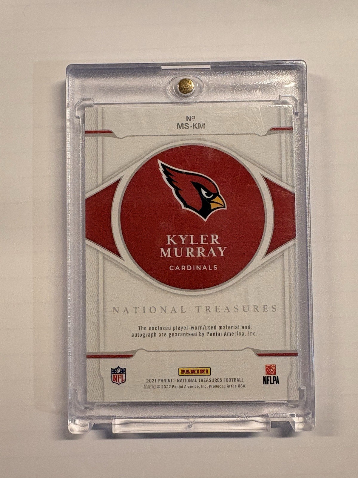 2021 PANINI NATIONAL TREASURES Kyler Murray Worn Patch Auto /99 #MS-KM view 2