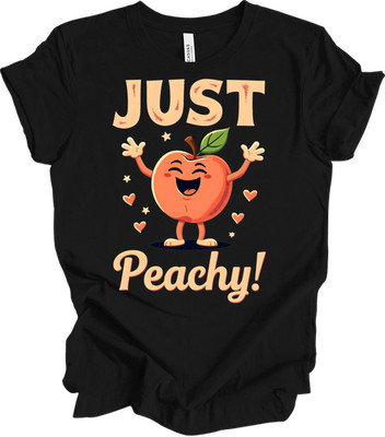 Just Peachy Cute Cartoon Peach T-Shirt for All Ages