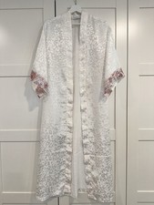 Vintage Val Mode Lingerie Robe Womens Small Romantic Bridal White made in USA