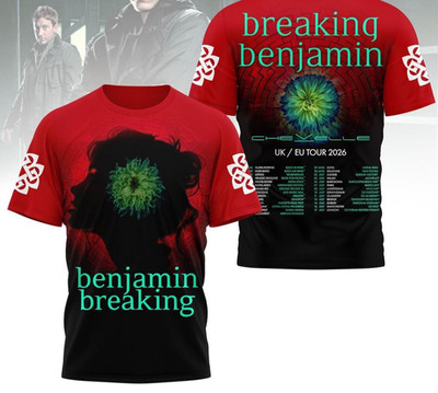 Breaking Benjamin UK EU Tour 2026 AOP 3D T-Shirt