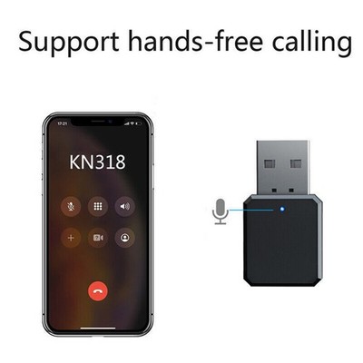 3.5mm USB Bluetooth 5.1 Audio Stereo AUX Wireless Receiver Adapter Built-in Mic