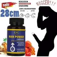 XXXL Plus Size Best Male ENLARGER Gummies Longer Wider Bigger Man Natural 60 Cap