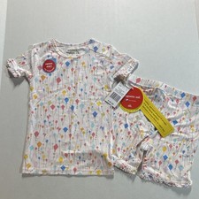 Magnetic Me Pajama Shorts Set Short Sleeve in Skys The Limit Modal Ruffle 3T