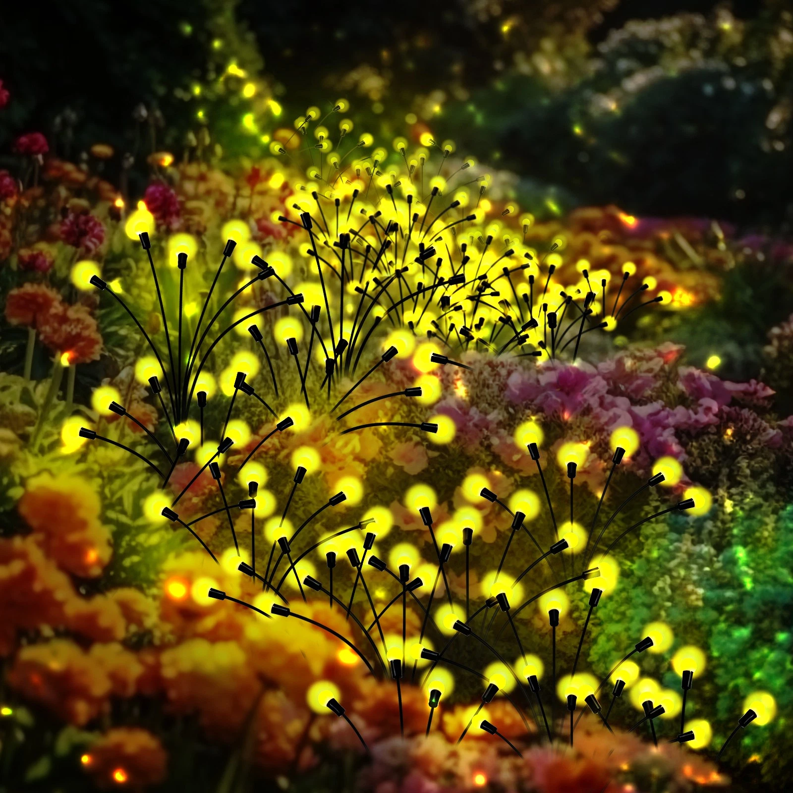 4-Pack of 32 LEDs Solar Garden Light Outdoor Decor Firefly Lights Yard Pathway